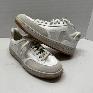 Veja V-12 - Beige White Leather Mesh- Women’s Sneakers Size EUR 41 US 10 Medium